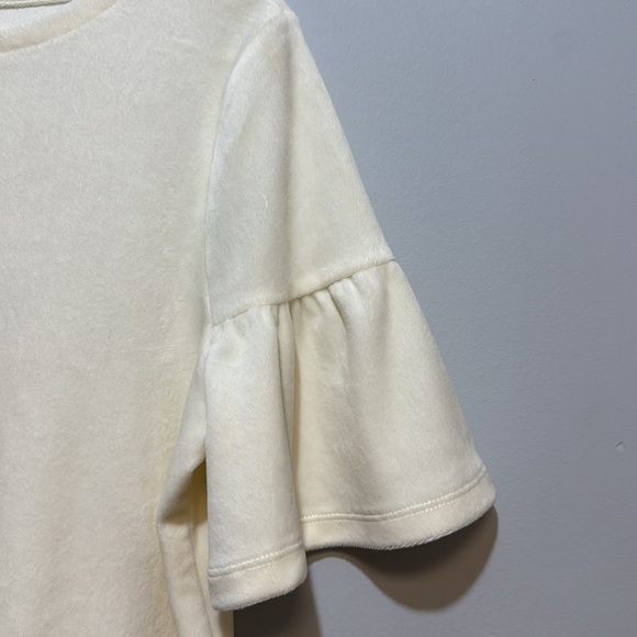 LOFT Cream Ruffled Short Sleeve T-Shirt - Picture 7 of 7